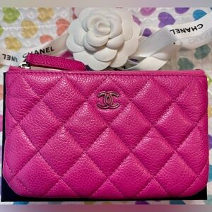 CHANEL Classic O case pouch caviar leather